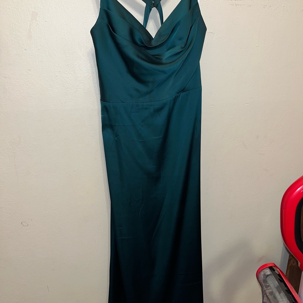 Azazie Teal Backless Dress